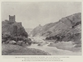 The Indian Frontier Rising, Occupation of the Khyber, View at the Lower End of Ali Musjid Gorge